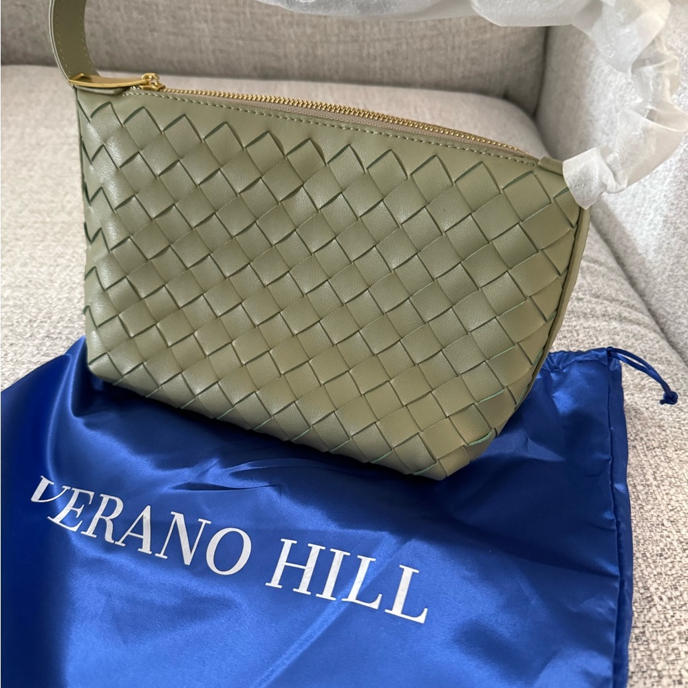Isabelle Handbag; Olive Green Woven Women's Bag